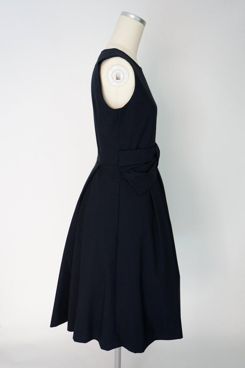 フォクシー　サッシュベルトデザインのドレス ネイビー38
