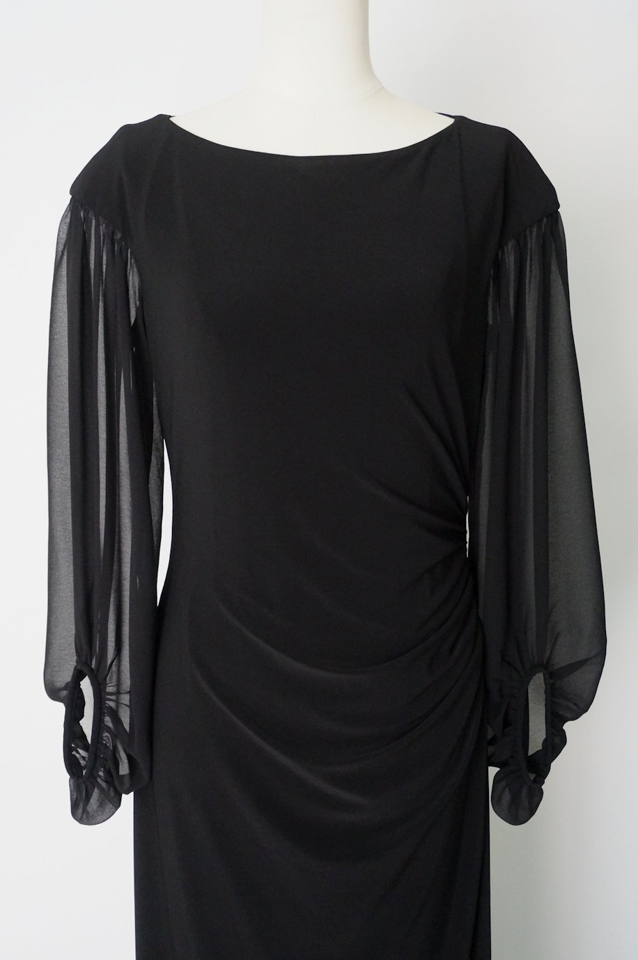 ラルフローレン シフォン7分袖のロングドレス サイズ4 / レンタルリトルブラックドレス テン Rental Little Black Dress ten.