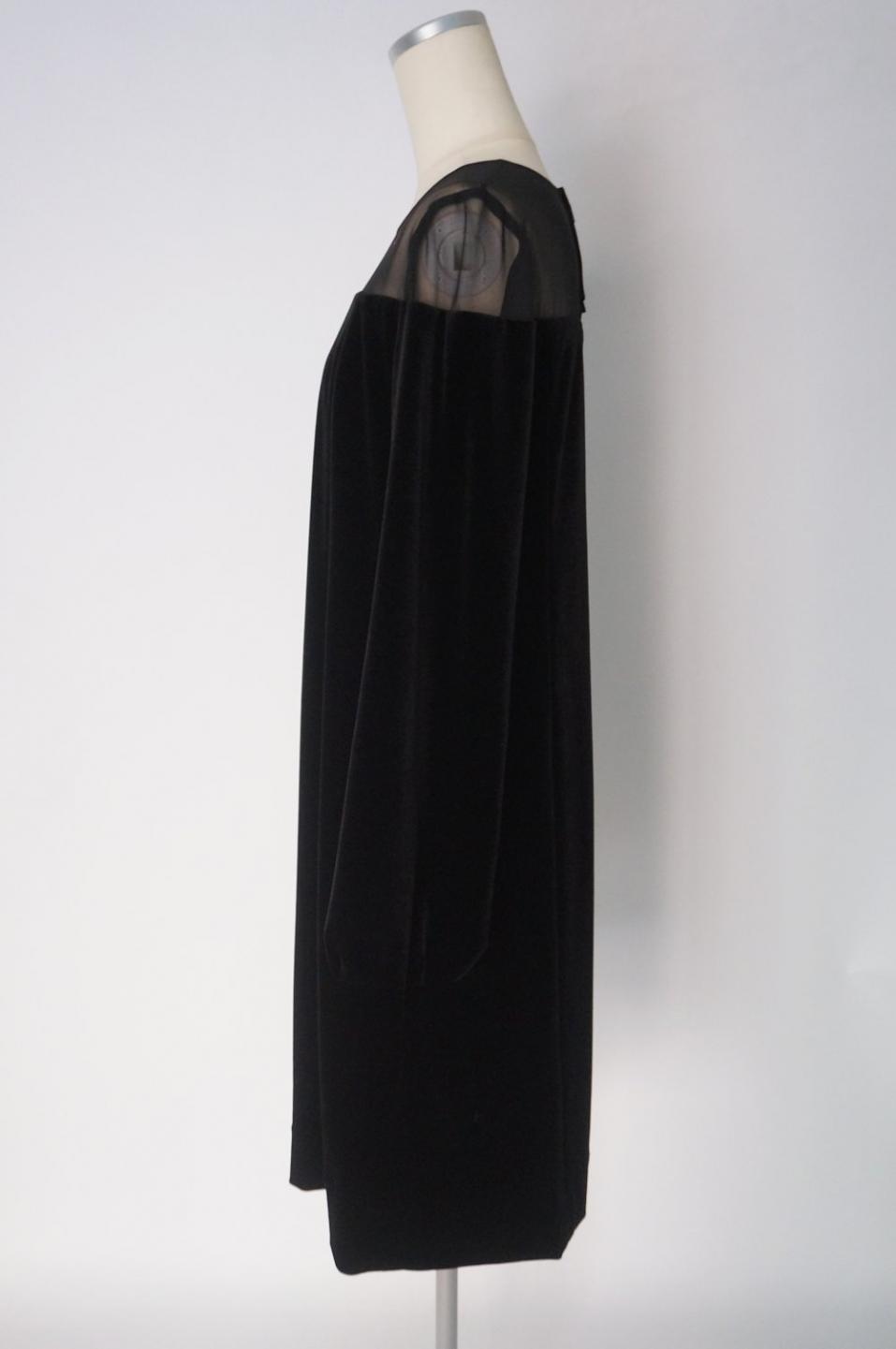 フォクシー　シフォントップのベロア長袖ドレス 40